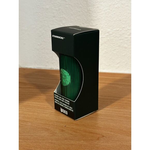 Starbucks 2024 Pleated Glow-in-the-Dark Cold Cup Keychain NIB - Picture 3 of 4